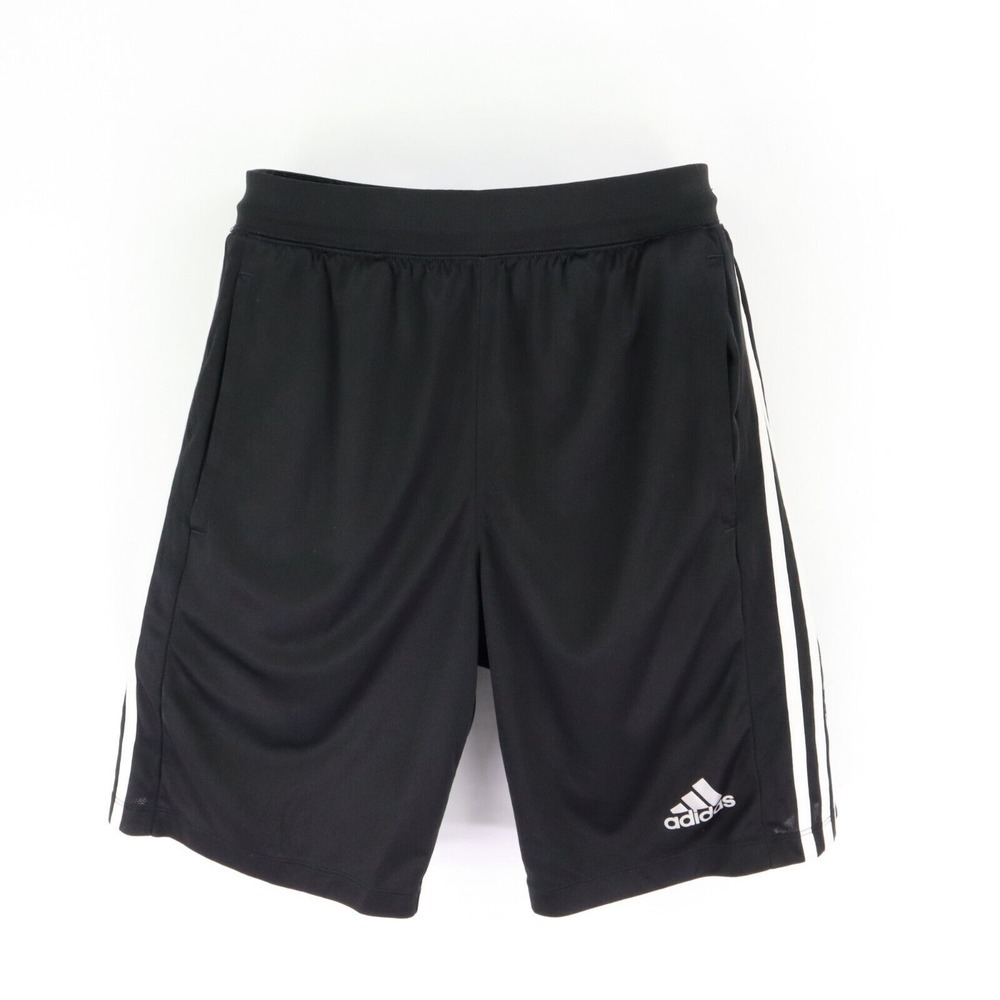 Adidas Basketball Gym Shorts Boys Size S Black Elastic Waist Polyester Pockets